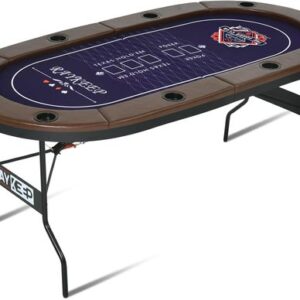 שולחן פוקר אליפטי מתקפל 180 ס"מ בצבע חום